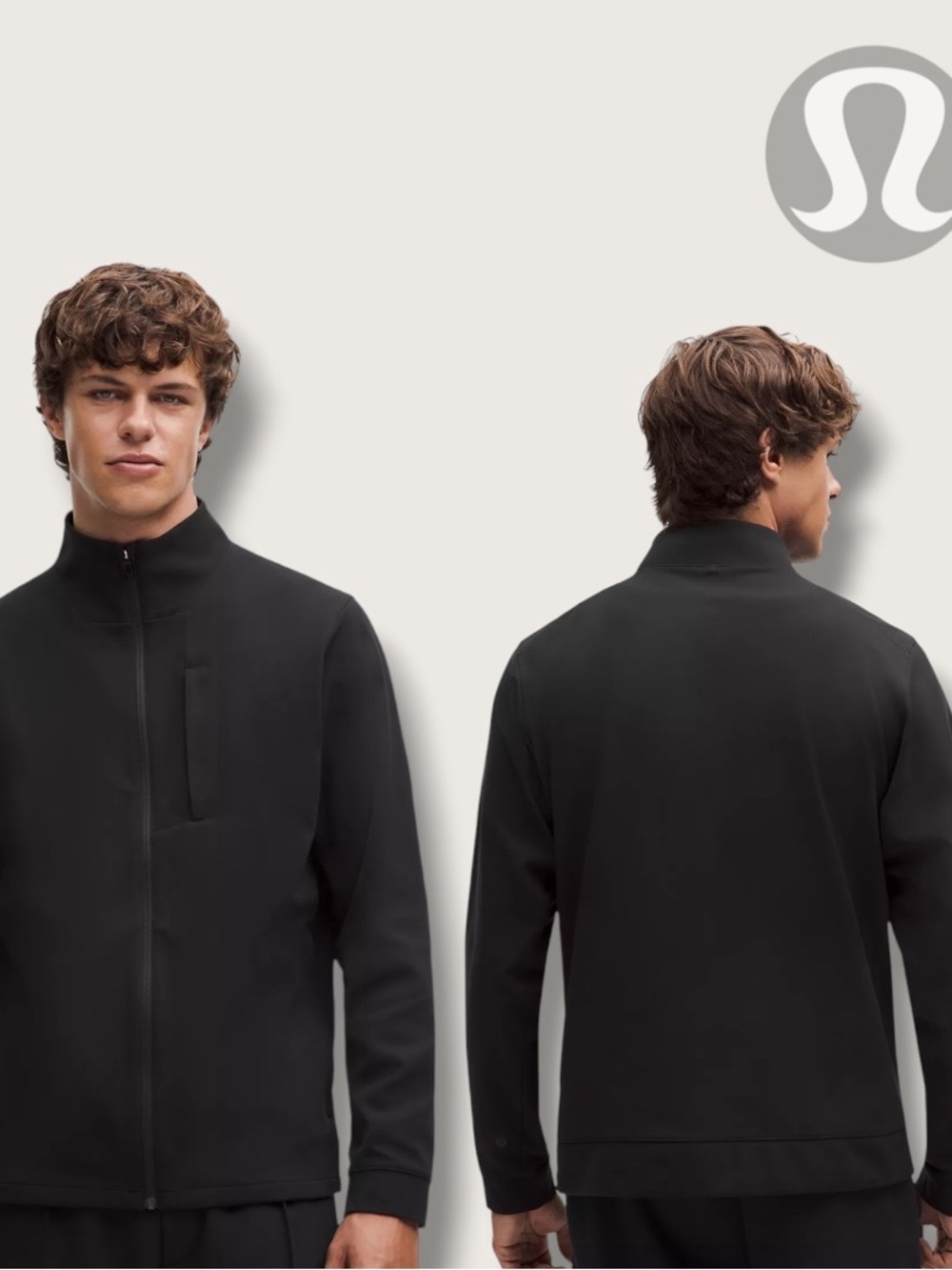 Lululemon Men's Black Sojourn Jacket Full Zip